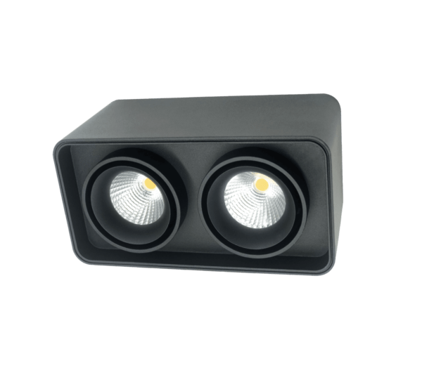 Foco LED de Teto Alumínio Orientável 2x12W 2700K Preto florida light solutions j florido