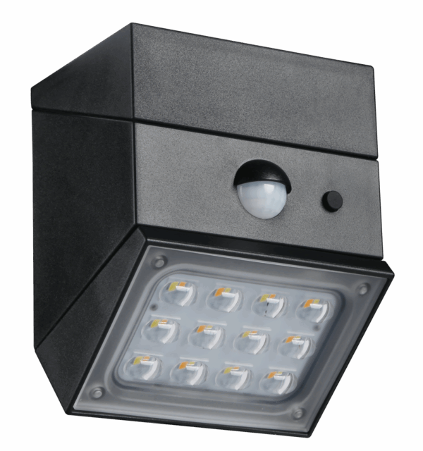 Aplique LED Solar 2W 300lm 3CCT Preto - 4 formas